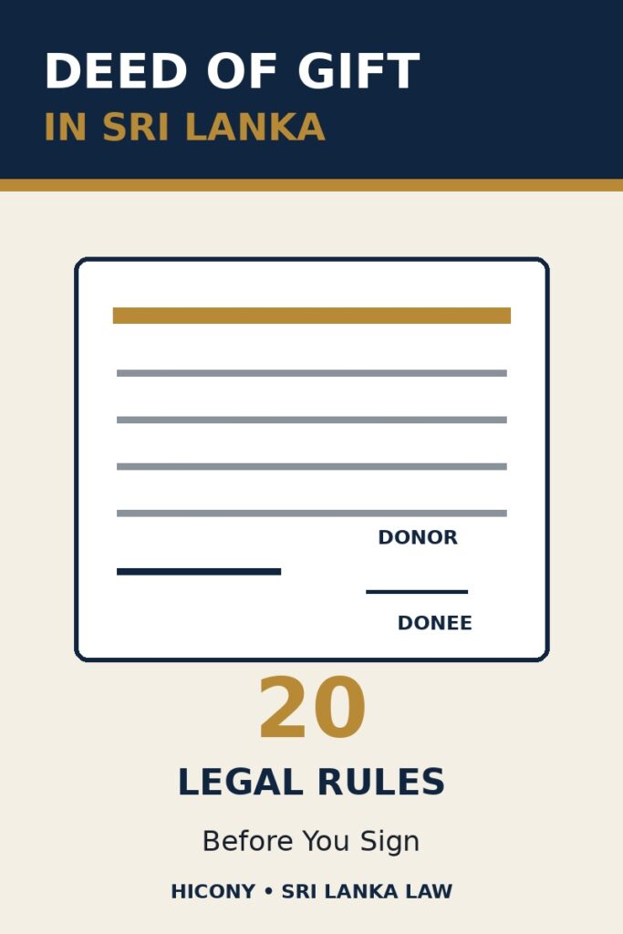 Deed of Gift in Sri Lanka - 20 legal rules for property gifts
